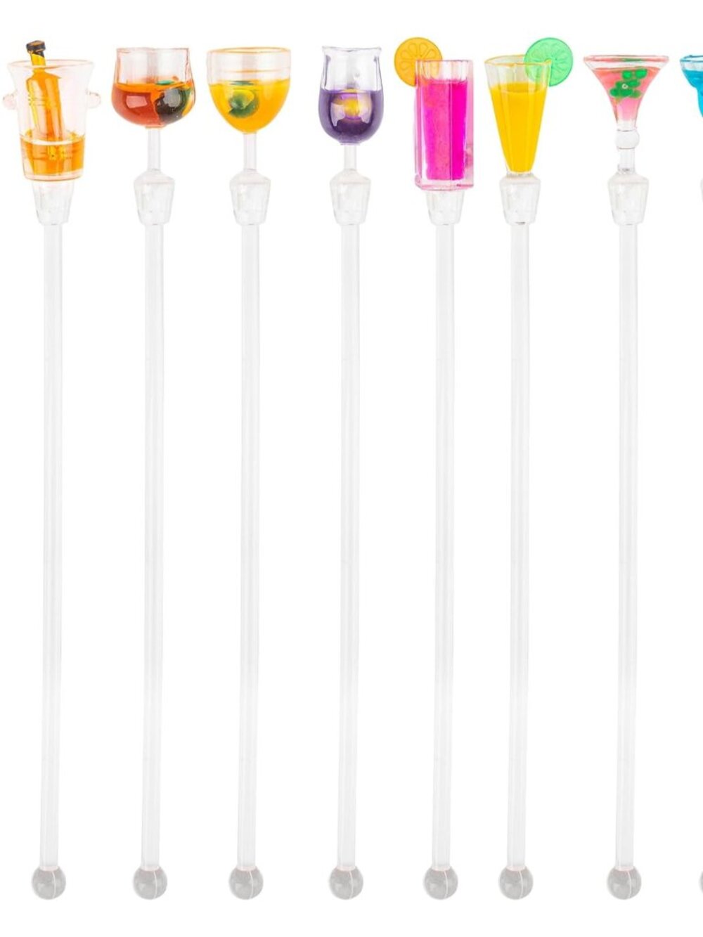 10 Pack Cocktail Stirrers Swizzle Sticks Acrylic Mixer
